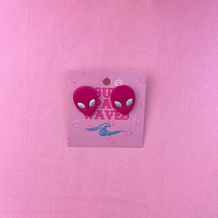 Alien Earrings - Pink